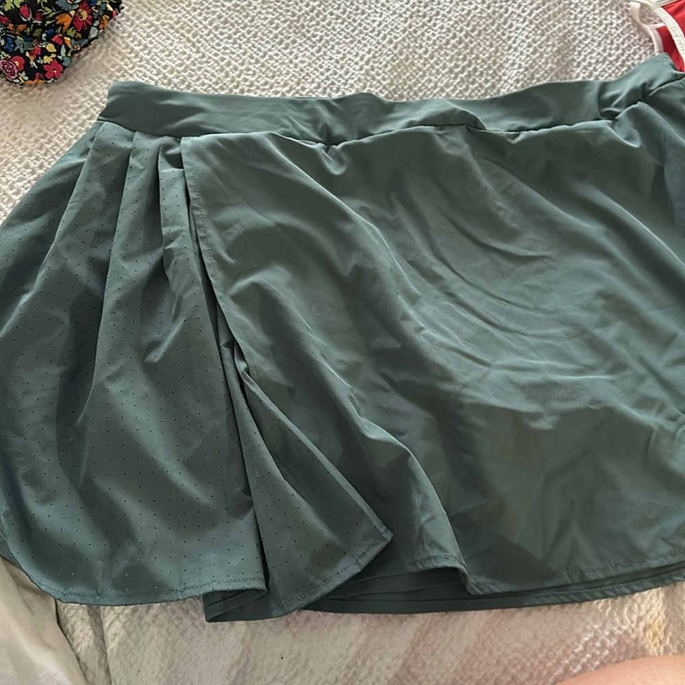 Athletic skort built in shorts pleated